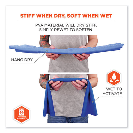 Chill-Its 6602MF Evaporative Microfiber Cooling Towel, 40.9 x 9.8, One Size Fits Most, Microfiber, Orange