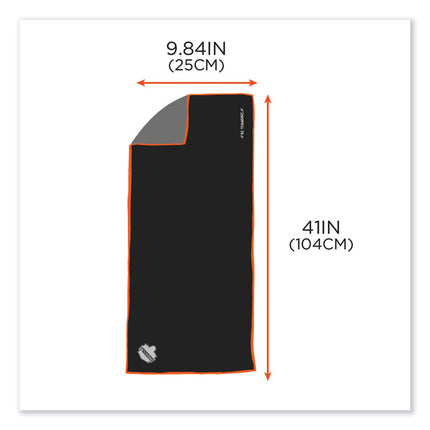 Chill-Its 6602MF Evaporative Microfiber Cooling Towel, 40.9 x 9.8, One Size Fits Most, Microfiber, Black