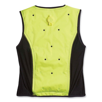 Chill-Its 6685 Premium Dry Evaporative Cooling Vest with Zipper, Nylon, Large, Lime