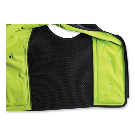 Chill-Its 6685 Premium Dry Evaporative Cooling Vest with Zipper, Nylon, Large, Lime