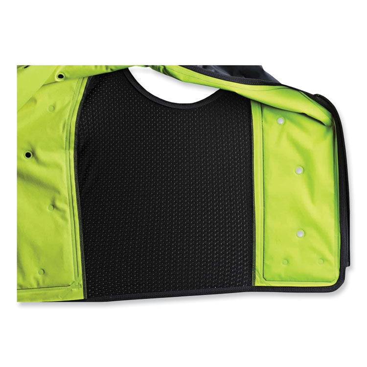 Chill-Its 6685 Premium Dry Evaporative Cooling Vest with Zipper, Nylon, 3X-Large, Lime