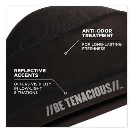 Chill-Its 6632 Performance Knit Cooling Skull Cap, Polyester/Spandex, One Size Fits Most, Black