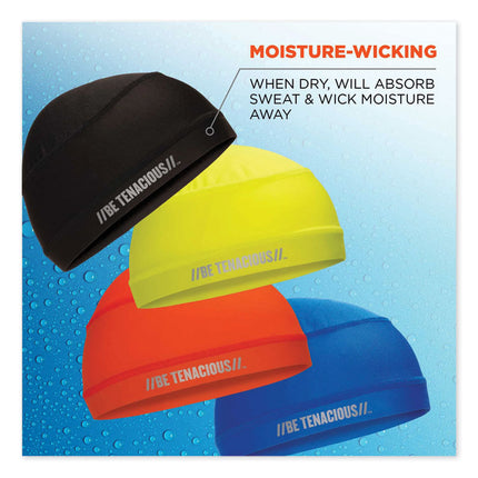 Chill-Its 6632 Performance Knit Cooling Skull Cap, Polyester/Spandex, One Size Fits Most, Blue