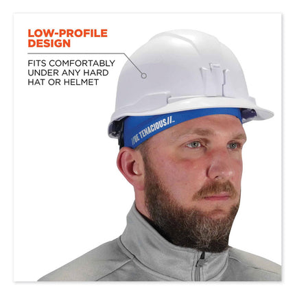 Chill-Its 6632 Performance Knit Cooling Skull Cap, Polyester/Spandex, One Size Fits Most, Blue