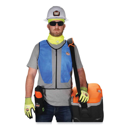 Chill-Its 6667 Wet Evaporative PVA Cooling Vest with Zipper, PVA, Large, Blue