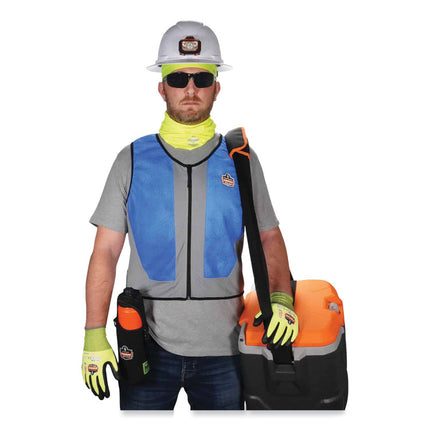 Chill-Its 6667 Wet Evaporative PVA Cooling Vest with Zipper, PVA, X-Large, Blue