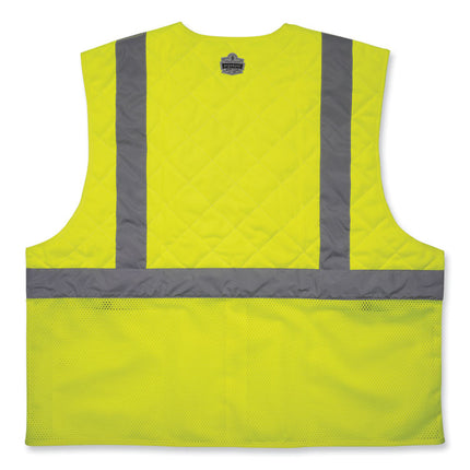 Chill-Its 6668 Class 2 Hi-Vis Safety Cooling Vest, Polymer, 2X-Large, Lime