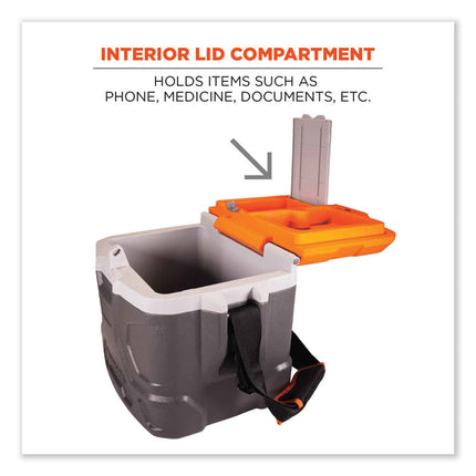 Chill-Its 5170 17-Quart Industrial Hard Sided Cooler, Orange/Gray, 30/Pallet