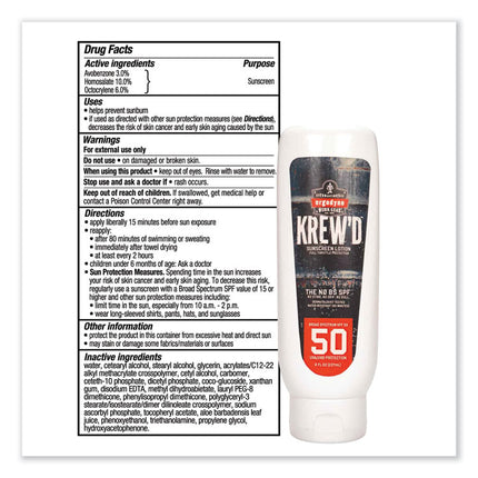 Krewd 6351 SPF 50 Sunscreen Lotion, 8 oz Bottle