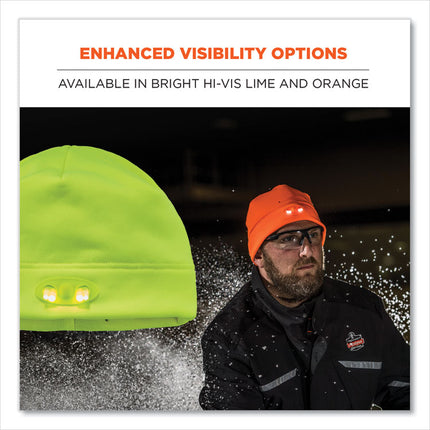 N-Ferno 6804 Skull Cap Winter Hat with LED Lights, One Size Fits Mosts, Black