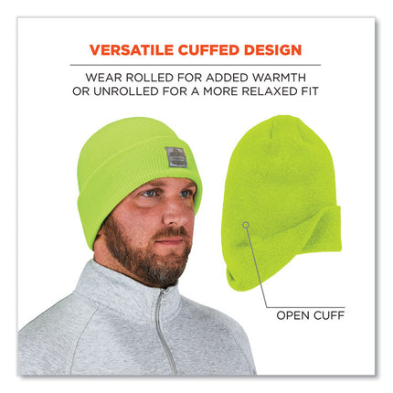 N-Ferno 6806 Cuffed Rib Knit Winter Hat, One Size Fits Most, Lime