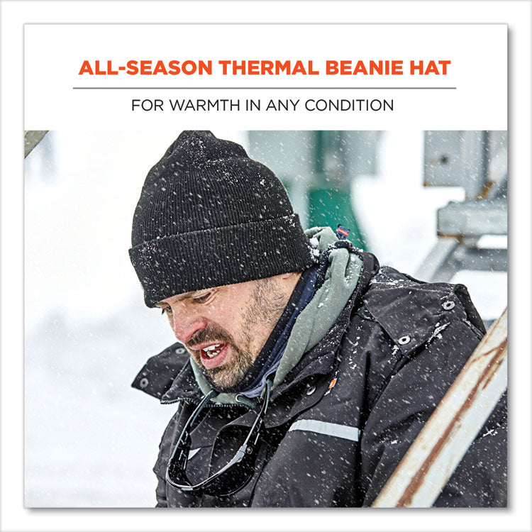 N-Ferno 6806 Cuffed Rib Knit Winter Hat, One Size Fits Most, Orange