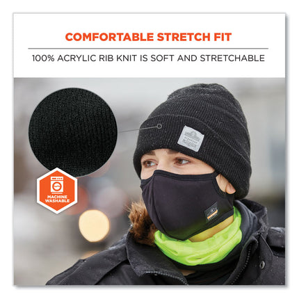 N-Ferno 6806 Cuffed Rib Knit Winter Hat, One Size Fits Most, Orange