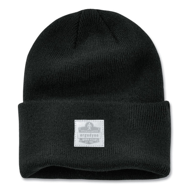 N-Ferno 6806 Cuffed Rib Knit Winter Hat, One Size Fits Most, Black