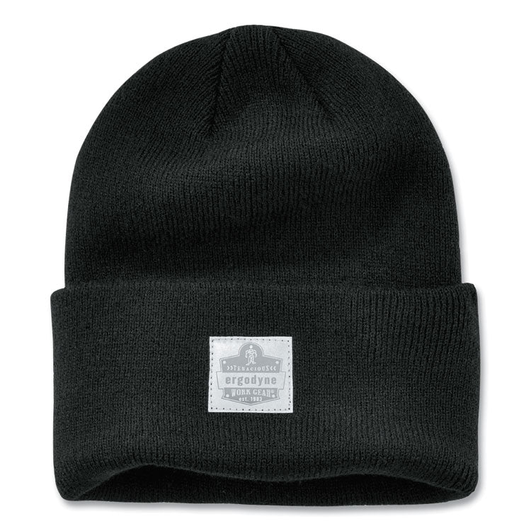 N-Ferno 6806 Cuffed Rib Knit Winter Hat, One Size Fits Most, Black
