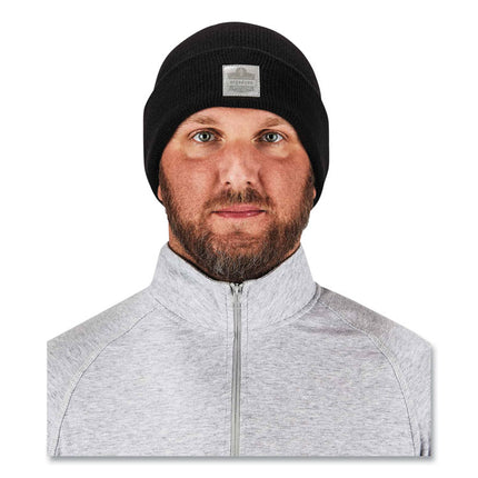 N-Ferno 6806 Cuffed Rib Knit Winter Hat, One Size Fits Most, Black