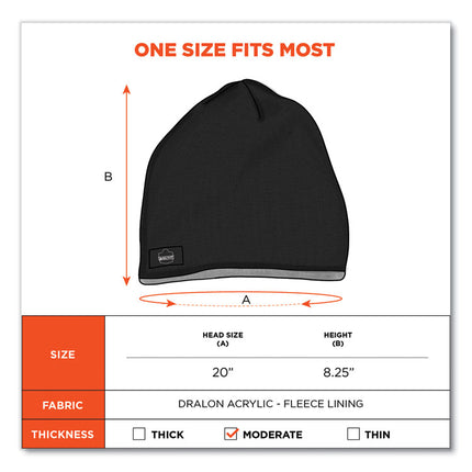 N-Ferno 6818 Knit Winter Hat Fleece Lined, One Size Fits Most, Black