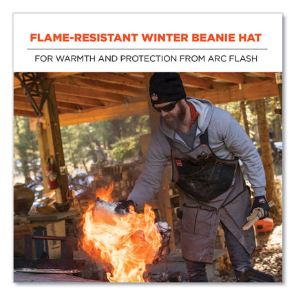 N-Ferno 6820 FR Cotton Fleece Knit Hat, One Size Fits Most, Black