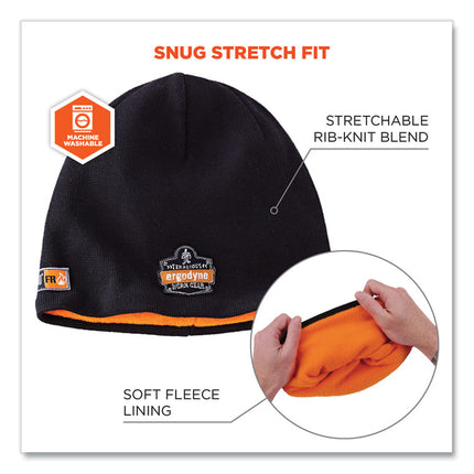 N-Ferno 6820 FR Cotton Fleece Knit Hat, One Size Fits Most, Black