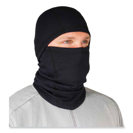N-Ferno 6847 FR Dual Compliant Balaclava Face Mask, Polartec FR Power Grid Fleece, One Size Fits Most, Black
