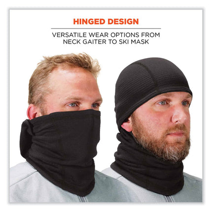 N-Ferno 6847 FR Dual Compliant Balaclava Face Mask, Polartec FR Power Grid Fleece, One Size Fits Most, Black