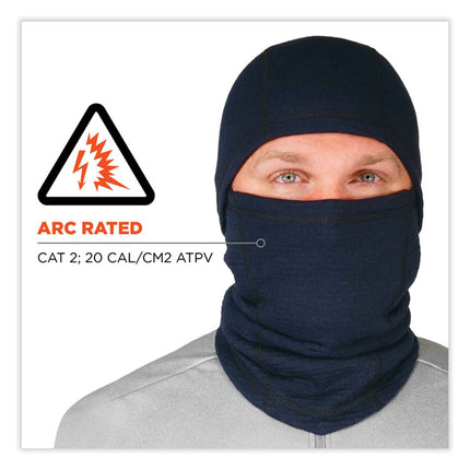 N-Ferno 6847 FR Dual Compliant Balaclava Face Mask, Polartec FR Power Grid Fleece, One Size Fits Most, Navy