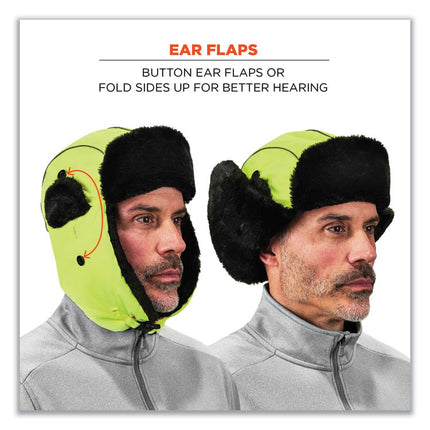 N-Ferno 6802 Classic Trapper Hat, Small/Medium, Lime