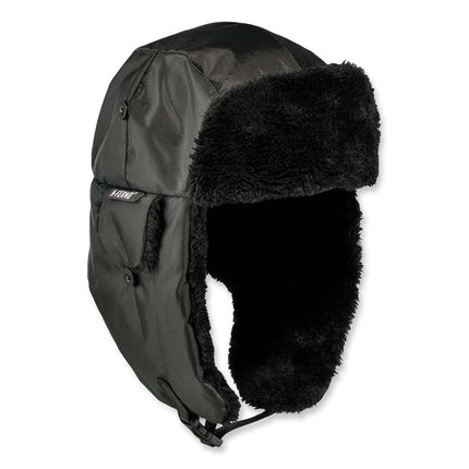 N-Ferno 6802Z Zippered Trapper Hat, Small/Medium, Black