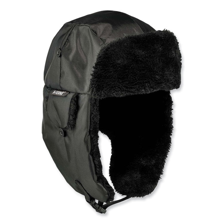 N-Ferno 6802Z Zippered Trapper Hat, Small/Medium, Black