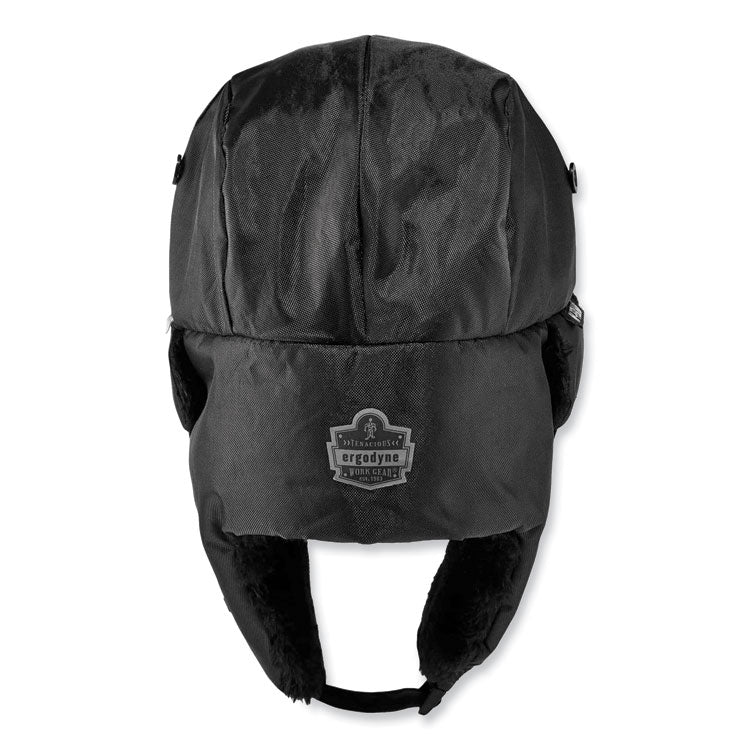 N-Ferno 6802Z Zippered Trapper Hat, Small/Medium, Black