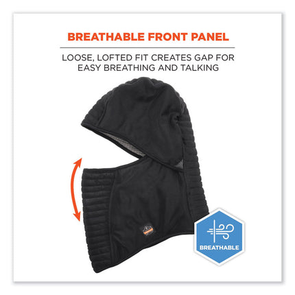 N-Ferno 6955 Insulated 3-Layer Balaclava Face Mask, Polartec FR Power Grid Fleece/Polyester/Spandex, One Size, Black