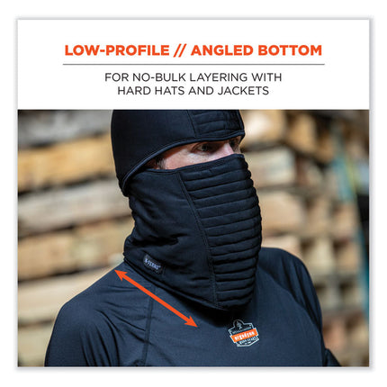 N-Ferno 6955 Insulated 3-Layer Balaclava Face Mask, Polartec FR Power Grid Fleece/Polyester/Spandex, One Size, Black