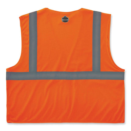 GloWear 8210HL Class 2 Economy Mesh Hook and Loop Vest, Polyester, Large/X-Large, Orange