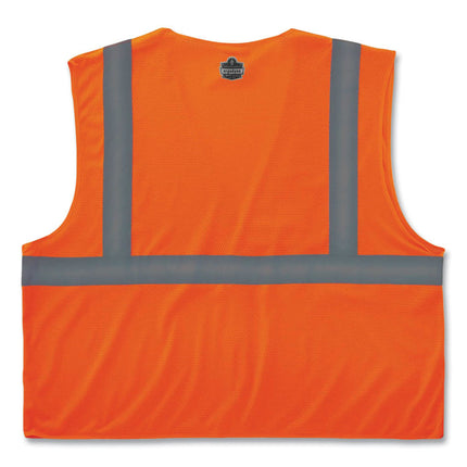 GloWear 8210HL Class 2 Economy Mesh Hook and Loop Vest, Polyester, 4X-Large/5X-Large, Orange
