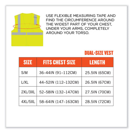 GloWear 8210HL Class 2 Economy Mesh Hook and Loop Vest, Polyester, X-Small, Lime