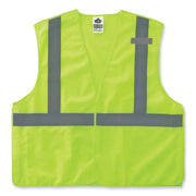 GloWear 8215BA Class 2 Economy Breakaway Mesh Vest, Polyester, X-Small, Lime
