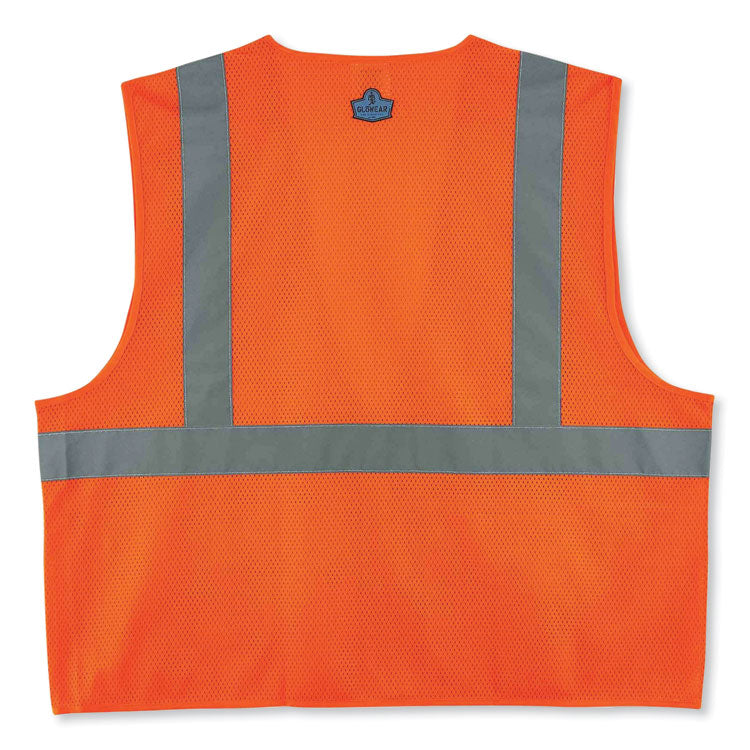 GloWear 8220Z Class 2 Standard Mesh Zipper Vest, Polyester, 2X-Large/3X-Large, Orange
