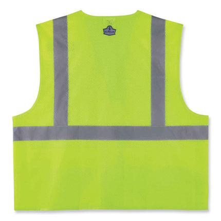 GloWear 8220HL Class 2 Standard Mesh Hook and Loop Vest, Polyester, Small/Medium, Lime