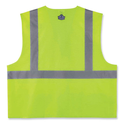GloWear 8220HL Class 2 Standard Mesh Hook and Loop Vest, Polyester, 2X-Large/3X-Large, Lime
