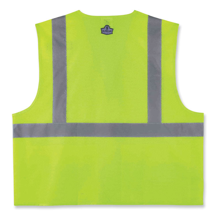 GloWear 8220HL Class 2 Standard Mesh Hook and Loop Vest, Polyester, 4X-Large/5X-Large, Lime