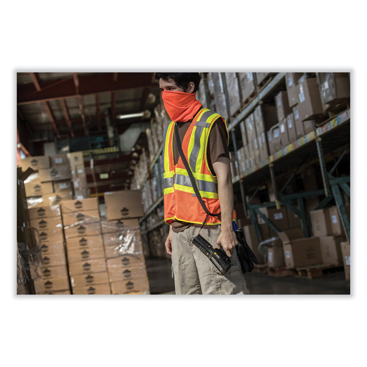 GloWear 8229Z Class 2 Economy Two-Tone Zipper Vest, Polyester, Large/X-Large, Orange