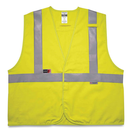 GloWear 8261FRHL Class 2 Dual Compliant FR Hook and Loop Safety Vest, Small/Medium, Lime