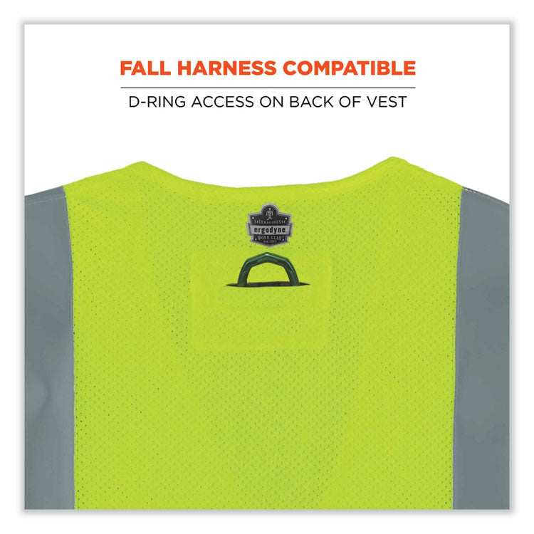 GloWear 8260FRHL Class 2 FR Safety Hook and Loop Vest, Modacrylic/Kevlar, 4X-Large/5X-Large, Lime
