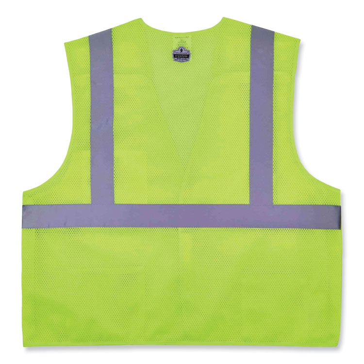 GloWear 8217BA Class 2 Breakaway Mesh Vest, Polyester, 4X-Large/5X-Large, Lime