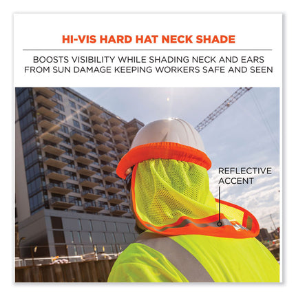 GloWear 8005 Hi-Vis Hard Hat Neck Shade, 20 x 12.5, Orange