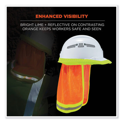GloWear 8005 Hi-Vis Hard Hat Neck Shade, 20 x 12.5, Orange