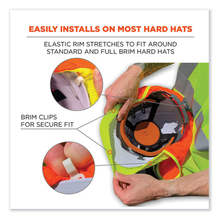 GloWear 8005 Hi-Vis Hard Hat Neck Shade, 20 x 12.5, Orange