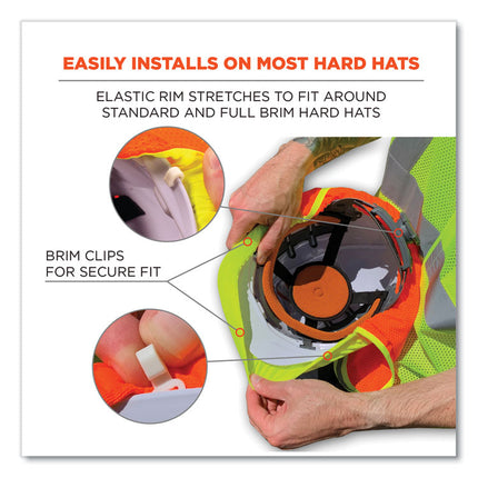 GloWear 8005 Hi-Vis Hard Hat Neck Shade, 20 x 12.5, Lime