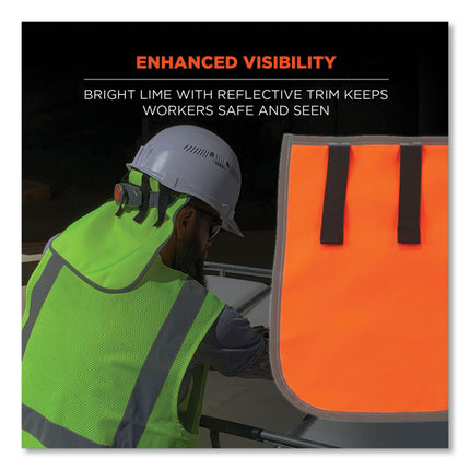 GloWear 8006 Hi-Vis Hard Hat Neck Shade, 12.25 x 10.5, Orange