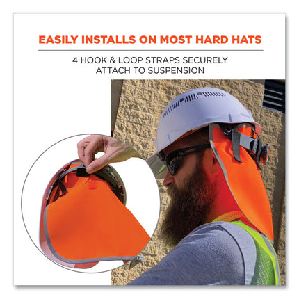 GloWear 8006 Hi-Vis Hard Hat Neck Shade, 12.25 x 10.5, Orange
